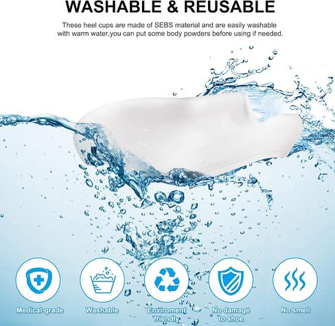 Wonderwin Gel Heel Cups,Breathable Heel Protectors for Cracked Heels, Heel Spurs, Plantar Fasciitis,Medical-Grade Heel Cups for Men & Women's Heel Pain Relief (Clear), 2pairs-White in Saudi Arabia
