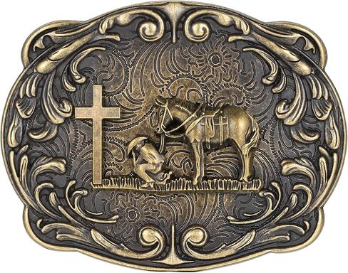 Western Belt Buckle for Men, Vintage Poker Cowboy Belt Buckles Texas Rodeo Accessory for Women in Saudi Arabia
