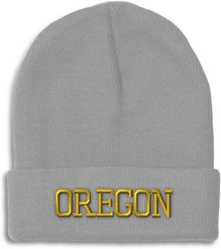 Custom Beanies for Men Or Oregon USA Map Ore. Oregonian Beaver Pacific Skull Cap Acrylic One Size in Saudi Arabia