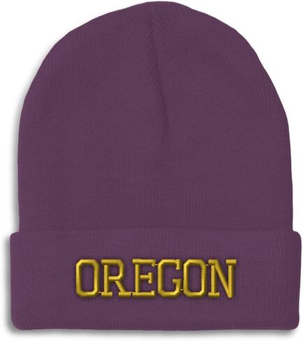 Custom Beanies for Men Or Oregon USA Map Ore. Oregonian Beaver Pacific Skull Cap Acrylic One Size in Saudi Arabia