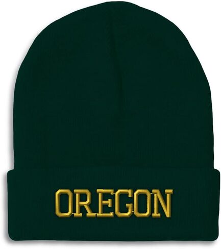 Custom Beanies for Men Or Oregon USA Map Ore. Oregonian Beaver Pacific Skull Cap Acrylic One Size in Saudi Arabia