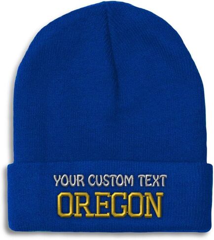 Custom Beanies for Men Or Oregon USA Map Ore. Oregonian Beaver Pacific Skull Cap Acrylic One Size in Saudi Arabia
