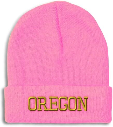Custom Beanies for Men Or Oregon USA Map Ore. Oregonian Beaver Pacific Skull Cap Acrylic One Size in Saudi Arabia