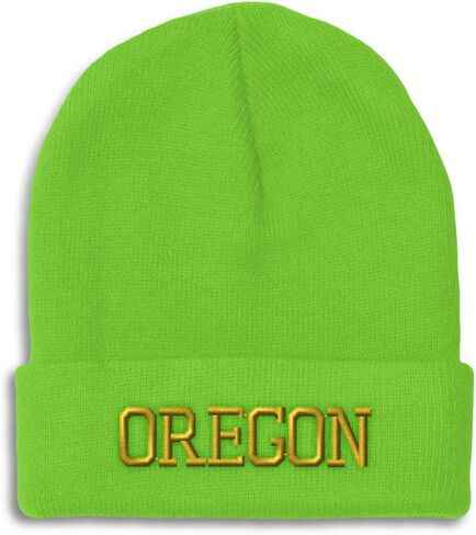 Custom Beanies for Men Or Oregon USA Map Ore. Oregonian Beaver Pacific Skull Cap Acrylic One Size in Saudi Arabia