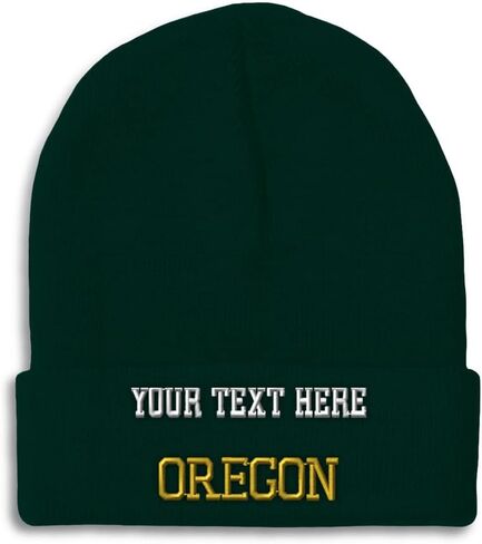 Custom Beanies for Men Or Oregon USA Map Ore. Oregonian Beaver Pacific Skull Cap Acrylic One Size in Saudi Arabia