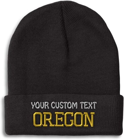 Custom Beanies for Men Or Oregon USA Map Ore. Oregonian Beaver Pacific Skull Cap Acrylic One Size in Saudi Arabia
