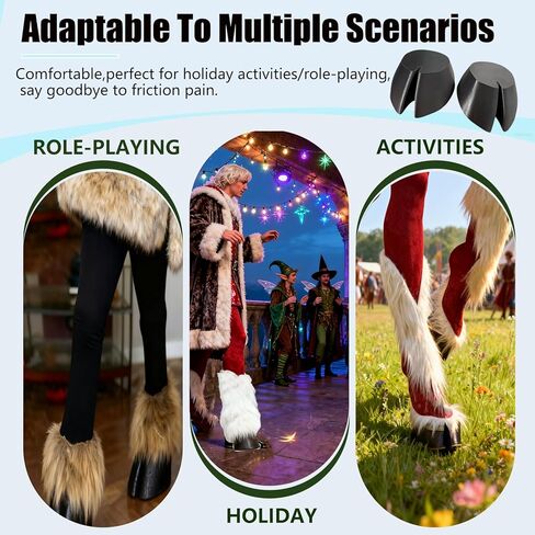 قطعتان من أحذية الحافر التنكرية، من الممكن صنعها بنفسك، مما يجعلها للحفلات ذات الفراء، واتفاقيات الأزياء التنكرية، والتقاط الصور ذات الطابع الخاص، والمزيد. أسود in Kuwait