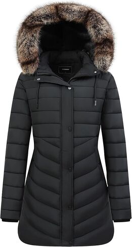 GOLDLADIES Women's Long Winter Coat Waterproof Puffer Jacket Thickened Down Parka With Hood in Kuwait