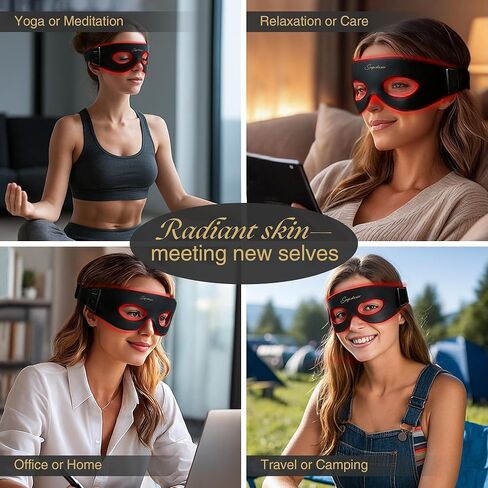 Red Light Therapy for Eyes, 8-in-1 LED Light Therapy & 5-Level Gentle Vibration Massage, Under Eye Red Light Therapy in Saudi Arabia