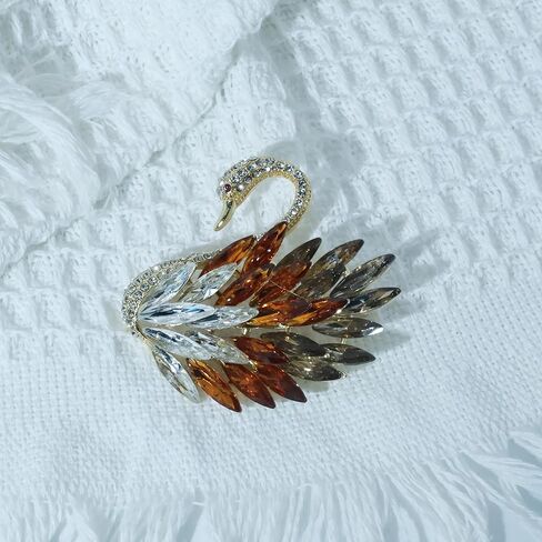 Vintage Austrian Crystal Rhinestone Brooch - Elegant Women's Lapel Pin, Men's Boutonniere, Women's Corsage | Suitable for Dresses, Scarves, Shawl Clips | Ideal for Weddings, Banquets in Saudi Arabia