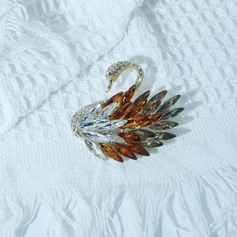 Vintage Austrian Crystal Rhinestone Brooch - Elegant Women's Lapel Pin, Men's Boutonniere, Women's Corsage | Suitable for Dresses, Scarves, Shawl Clips | Ideal for Weddings, Banquets in Saudi Arabia