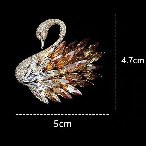 Vintage Austrian Crystal Rhinestone Brooch - Elegant Women's Lapel Pin, Men's Boutonniere, Women's Corsage | Suitable for Dresses, Scarves, Shawl Clips | Ideal for Weddings, Banquets in Saudi Arabia