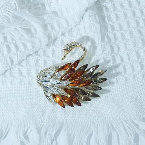 Vintage Austrian Crystal Rhinestone Brooch - Elegant Women's Lapel Pin, Men's Boutonniere, Women's Corsage | Suitable for Dresses, Scarves, Shawl Clips | Ideal for Weddings, Banquets in Saudi Arabia