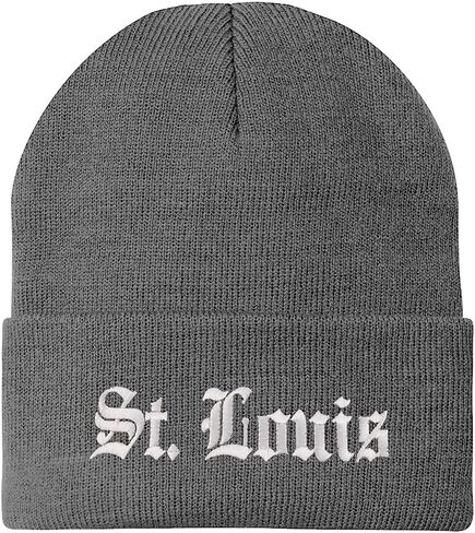 Trendy Apparel Shop St Louis Old English Embroidered Long Cuff Winter Beanie in Saudi Arabia