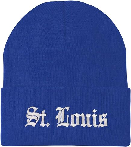 Trendy Apparel Shop St Louis Old English Embroidered Long Cuff Winter Beanie in Saudi Arabia