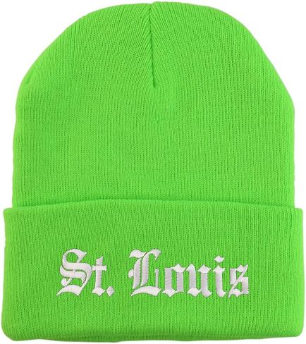 Trendy Apparel Shop St Louis Old English Embroidered Long Cuff Winter Beanie in Saudi Arabia