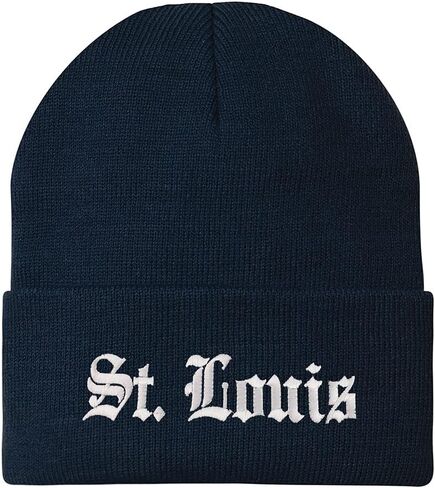 Trendy Apparel Shop St Louis Old English Embroidered Long Cuff Winter Beanie in Saudi Arabia