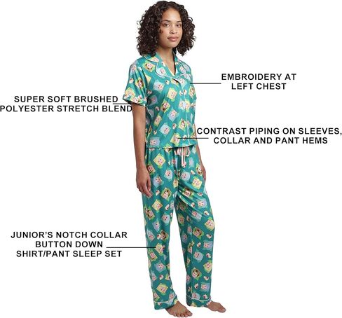 Bioworld Golden Girls Characters All-Over Print Women's Button-Down Shirt And Pants 2-Piece Pajama Set in Saudi Arabia