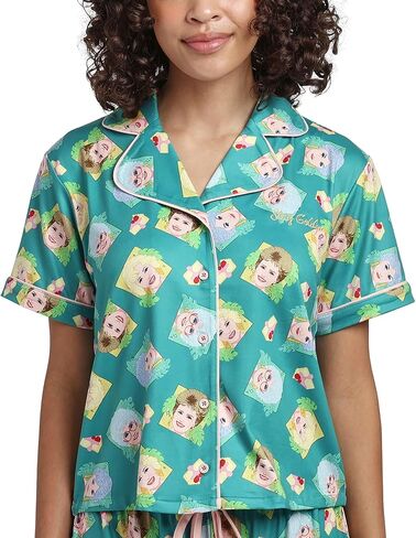 Bioworld Golden Girls Characters All-Over Print Women's Button-Down Shirt And Pants 2-Piece Pajama Set in Saudi Arabia