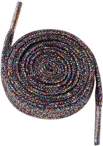 1 Pair Glitter Shiny Metallic Flat Shoelaces, Colorful Sequin Sparkling Shoestrings Laces for Sneakers in Kuwait