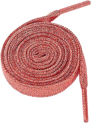 1 Pair Glitter Shiny Metallic Flat Shoelaces, Colorful Sequin Sparkling Shoestrings Laces for Sneakers in Kuwait