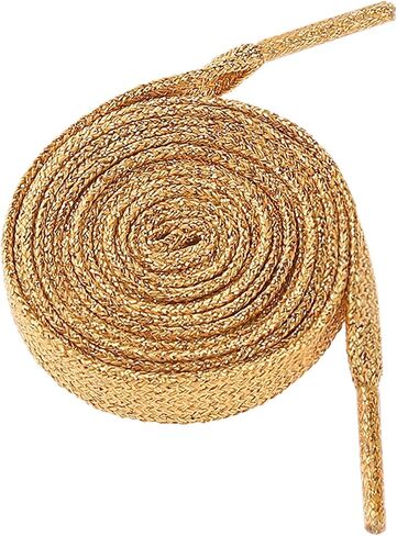 1 Pair Glitter Shiny Metallic Flat Shoelaces, Colorful Sequin Sparkling Shoestrings Laces for Sneakers in Kuwait