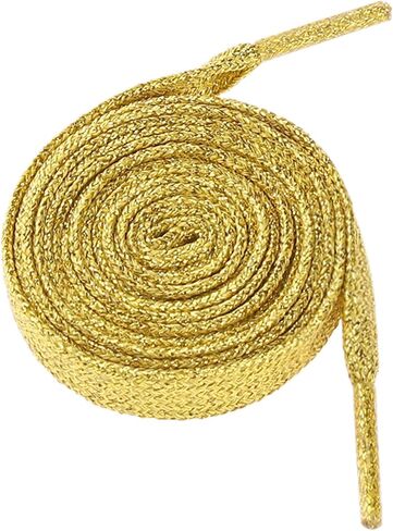 1 Pair Glitter Shiny Metallic Flat Shoelaces, Colorful Sequin Sparkling Shoestrings Laces for Sneakers in Kuwait