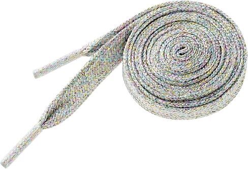 1 Pair Glitter Shiny Metallic Flat Shoelaces, Colorful Sequin Sparkling Shoestrings Laces for Sneakers in Kuwait