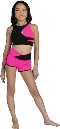 Danz N Motion Dance Conventionwear for Girls Lulu Top 25300C 2 Tone Crop Tank in Saudi Arabia