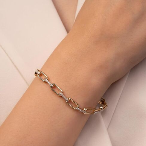 Diamond Bracelets for Women, 0.5 Carat Diamonds, Hypoallergenic 925 Sterling Silver Bracelets with 14K Gold Vermeil (25x Thicker than Gold Plated Jewelry), Diamond Tennis Bracelet, 5 Years of Warranty in Saudi Arabia