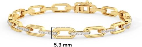 Diamond Bracelets for Women, 0.5 Carat Diamonds, Hypoallergenic 925 Sterling Silver Bracelets with 14K Gold Vermeil (25x Thicker than Gold Plated Jewelry), Diamond Tennis Bracelet, 5 Years of Warranty in Saudi Arabia