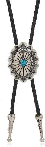 Bolo Tie for Men Women-Western Cowboy Native American Leather Necktie Vintage Turquoise Bolo Tie in Saudi Arabia