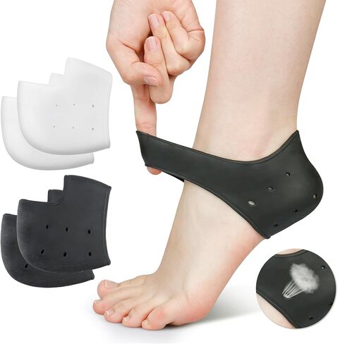 Wonderwin Gel Heel Cups,Breathable Heel Protectors for Cracked Heels, Heel Spurs, Plantar Fasciitis,Medical-Grade Heel Cups for Men & Women's Heel Pain Relief (Clear), 2pairs-White in Saudi Arabia