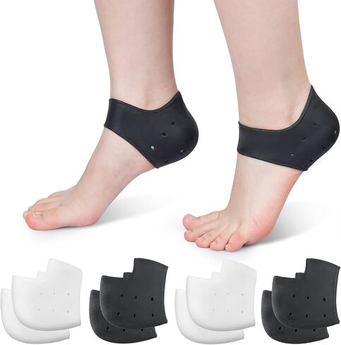 Wonderwin Gel Heel Cups,Breathable Heel Protectors for Cracked Heels, Heel Spurs, Plantar Fasciitis,Medical-Grade Heel Cups for Men & Women's Heel Pain Relief (Clear), 2pairs-White in Saudi Arabia