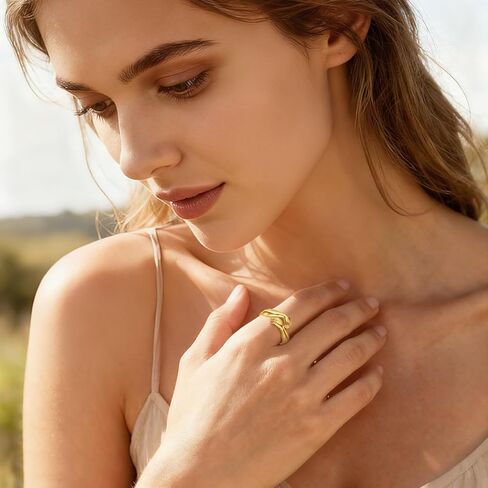EUDORA Heart Hug Rings for Women Men S925 Sterling Silver, 18K Gold-Plated Adjustable Hugging Hands Open Ring Pinky Promise Couples Bands Rings Promise Ring Jewelry Gifts for Women Men in Saudi Arabia