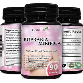 Pueraria Mirifica Capsules - Natural Breast Enhancement Pills for Women - Breast Enlargement Pills - Breast Growth, Vaginal Health, Menopause Relief, Skin & Hair Health - 90 Vegan Capsules in Saudi Arabia
