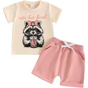 طفل طفل طفلة الصيف زي قصير تي شيرت أعلى شورت غير رسمي مجموعة من الملابس حديثي الولادة الرضع 6 12 18 24 شهر in Kuwait