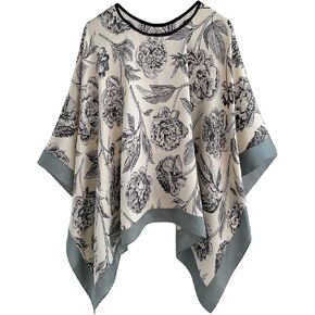 معطف نسائي من Floerns برقبة دائرية وأزهار غير متماثلة 3/4 كم يلتف شالات in Kuwait