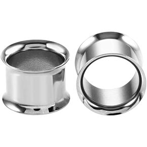Pair (2PCS) STAINLESS STEEL TUNNELS Double Flare Gauges Ear Plugs 9266 in Saudi Arabia