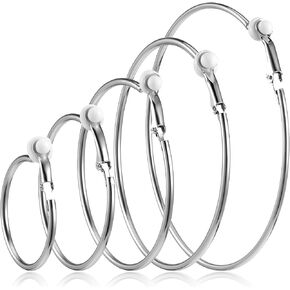 5 Pairs Stainless Steel Clip on Earrings Hoop 5 Sizes 30/40/50/60 /70mm Earrings for Women Thin Lightweight Dangle Set in Saudi Arabia