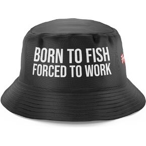 Born to Fish Forced to Work Funny Fishing Gift for Men, Novelty Fishing Hat, Mens Bucket Hat Sun Protection in Saudi Arabia