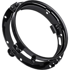 7" LED Headlight Ring Mounting Bracket - Round Adapter Bracket Motor - for Harley Street Glide Road King Electra Glide Motorcycle Head Light Mount (Silver, 7") in Kuwait