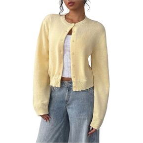 GORGLITTER Girl's Cardigan Sweater Fall Cozy Casual Long Sleeve Button Up Knit Sweaters Tops Trendy 2025 in Saudi Arabia