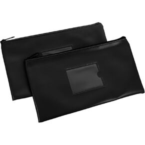 Homoyoyo 2Pcs Zipper Utility Bag with Window for Money and Checks Storage Fake Leather Cash Wallet with External Card Slot for and Coins Organization in Saudi Arabia