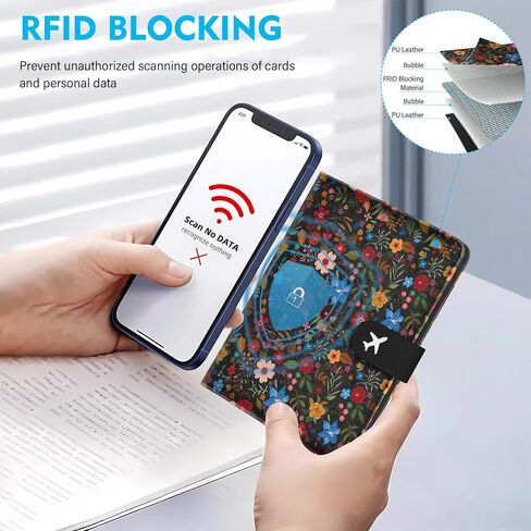 حامل جواز السفر للسفر، غطاء جواز السفر الجلدي الذي يحجب RFID، مجموعة مع فتحة لبطاقة الائتمان وفتحة لبطاقة الصعود للنساء والرجال in Kuwait