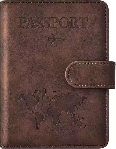Travel essential passport clip, travel essential accessory passport wallet cover, men's and women's passport clip(coffee) in Saudi Arabia