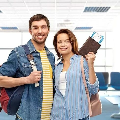 Travel essential passport clip, travel essential accessory passport wallet cover, men's and women's passport clip(coffee) in Saudi Arabia