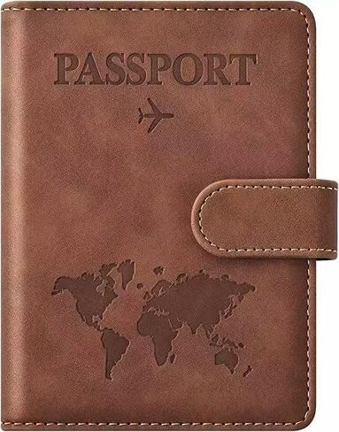 Travel essential passport clip, travel essential accessory passport wallet cover, men's and women's passport clip(coffee) in Saudi Arabia