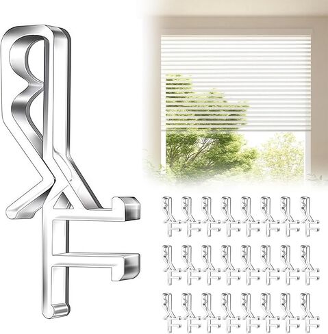 24 PCS Hidden Channel Valance Clips,1.87 inch Clear Plastic Blinds Clips for Horizontal and Venetian Window Blinds Valance,Valance Clips for Blinds in Saudi Arabia