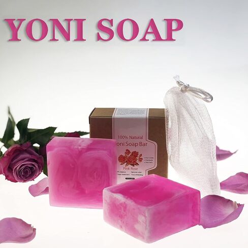 Yoni Soap Bars PCS Of 2, Ph Balance for Women Yoni Wash Vaginial Deodorants, Organic , Handmade Vagina Soap Natural Feminine Wash, Vaginal Care Soap with Bubble Net 3.53 oz in Saudi Arabia
